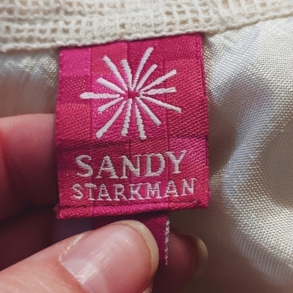 NWT SANDY STARKMAN 100% Cotton/Beaded Ivory Embellished Coat Blazer Jacket Sz SM - Picture 7 of 8